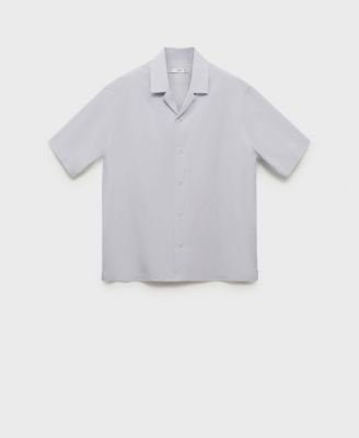 Men's Lyocell-Linen Bowling-Collar Shirt