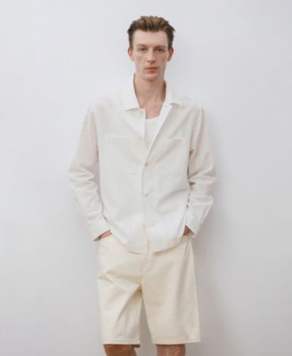 Men's Pockets Linen Overshirt