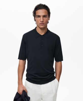 MANGO - Men's Fine-Knit Lyocell Polo Shirt