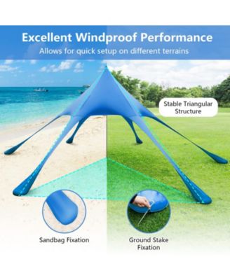 20 x 20 Feet Beach Canopy Tent with UPF50+ Sun Protection and Shovel