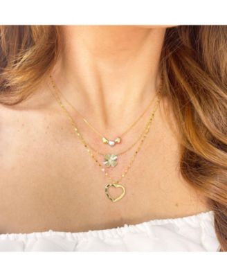 Tricolor Triple Heart Necklace 14k Gold