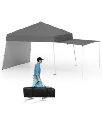14 x 9.2 Feet Pop up Canopy Tent with 2 Convertible Sidewalls to Awning and Stakes