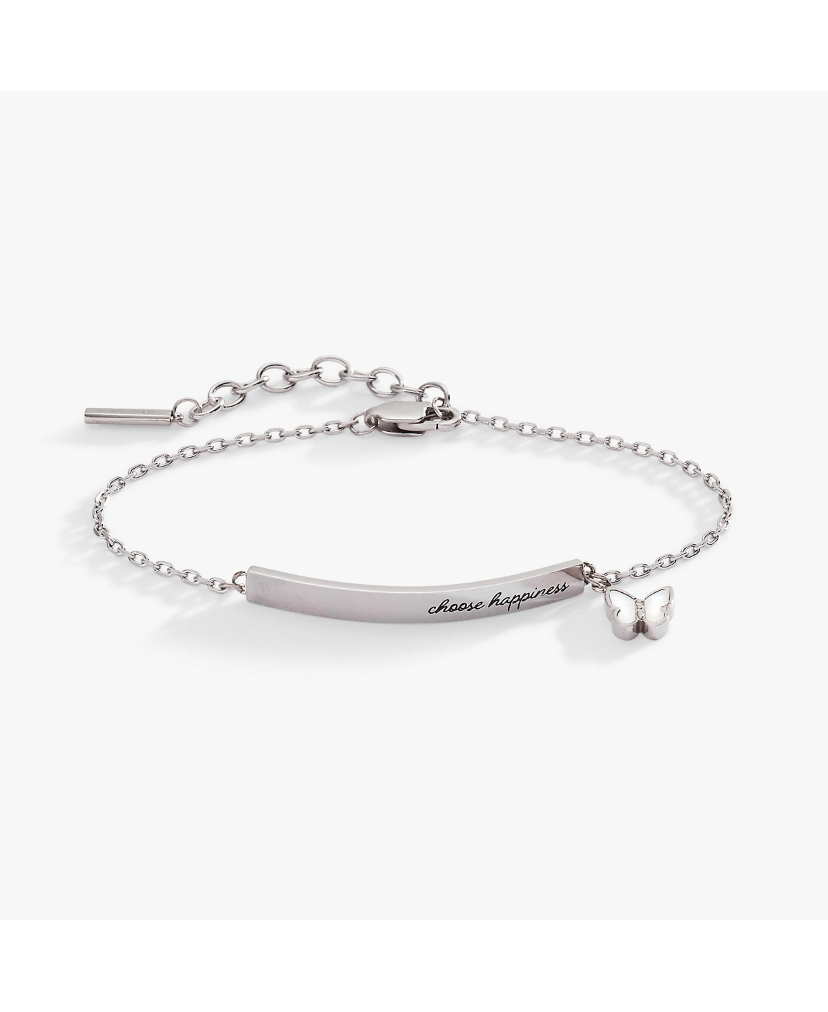 Choose Happiness Inline Bracelet - Silver