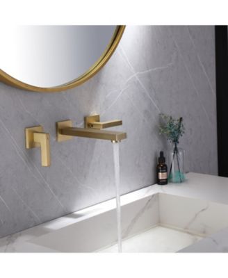 Two-Handle Wall Mounted Bathroom Faucet