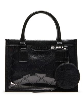 STEVE MADDEN☆ストロー ボックス トートバッグ ポーチ付 STEVE MADDEN☆ストロー ボックス トートバッグ ポーチ付