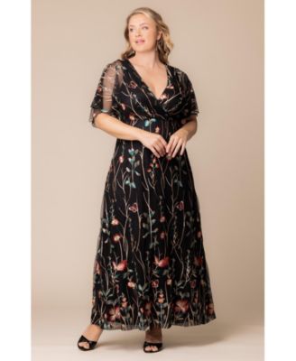 Plus Size Embroidered Elegance Evening Gown