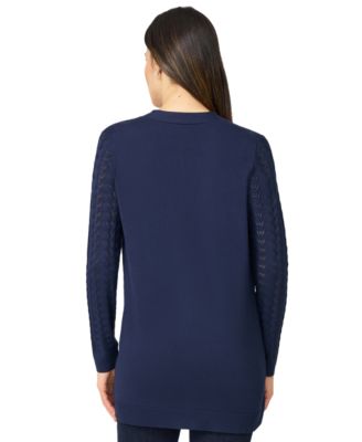Women's Pointelle Open-Front Cardigan 