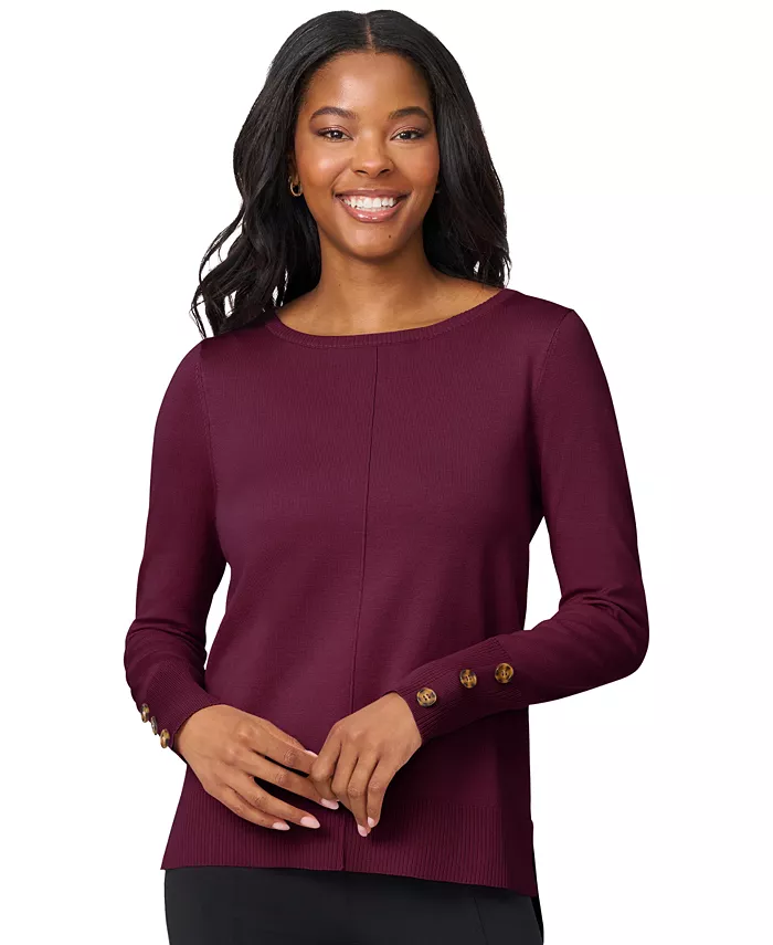 Women's Button-Cuff Lightweight Tunic Sweater - thumbnail 9