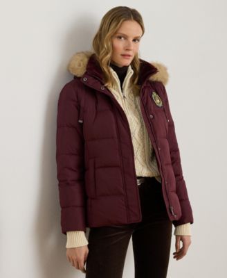 Women's Faux-Fur-Trim Collared Puffer Coat