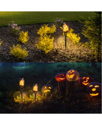 6-Pack Waterproof Flame Solar Torch Light