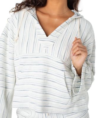 Juniors' Rich Coast Stripe Poncho Hoodie
