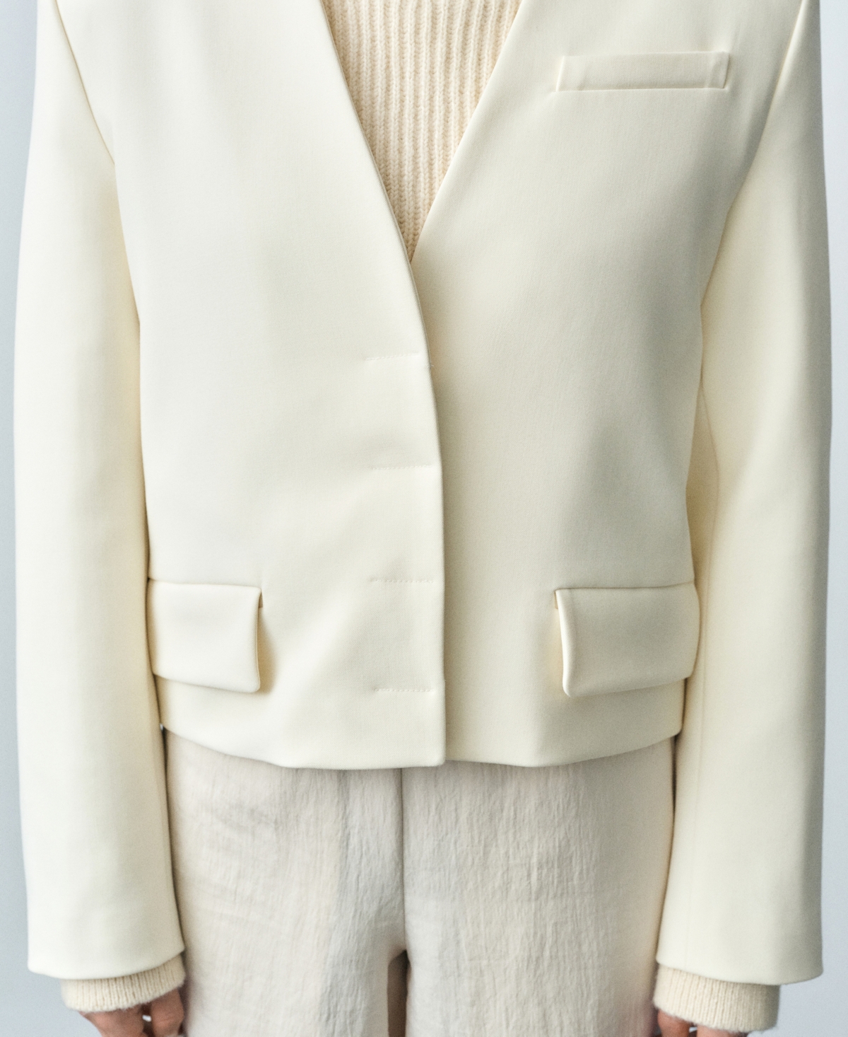 Mango Jeanne Structured Crop Blazer In Multi