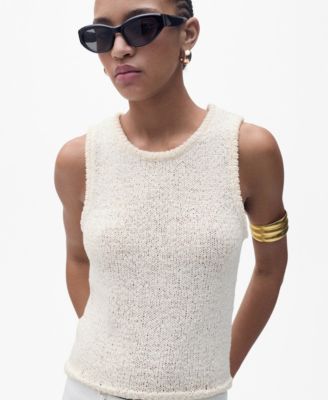 MANGO - Women's Wide Straps Crochet Top