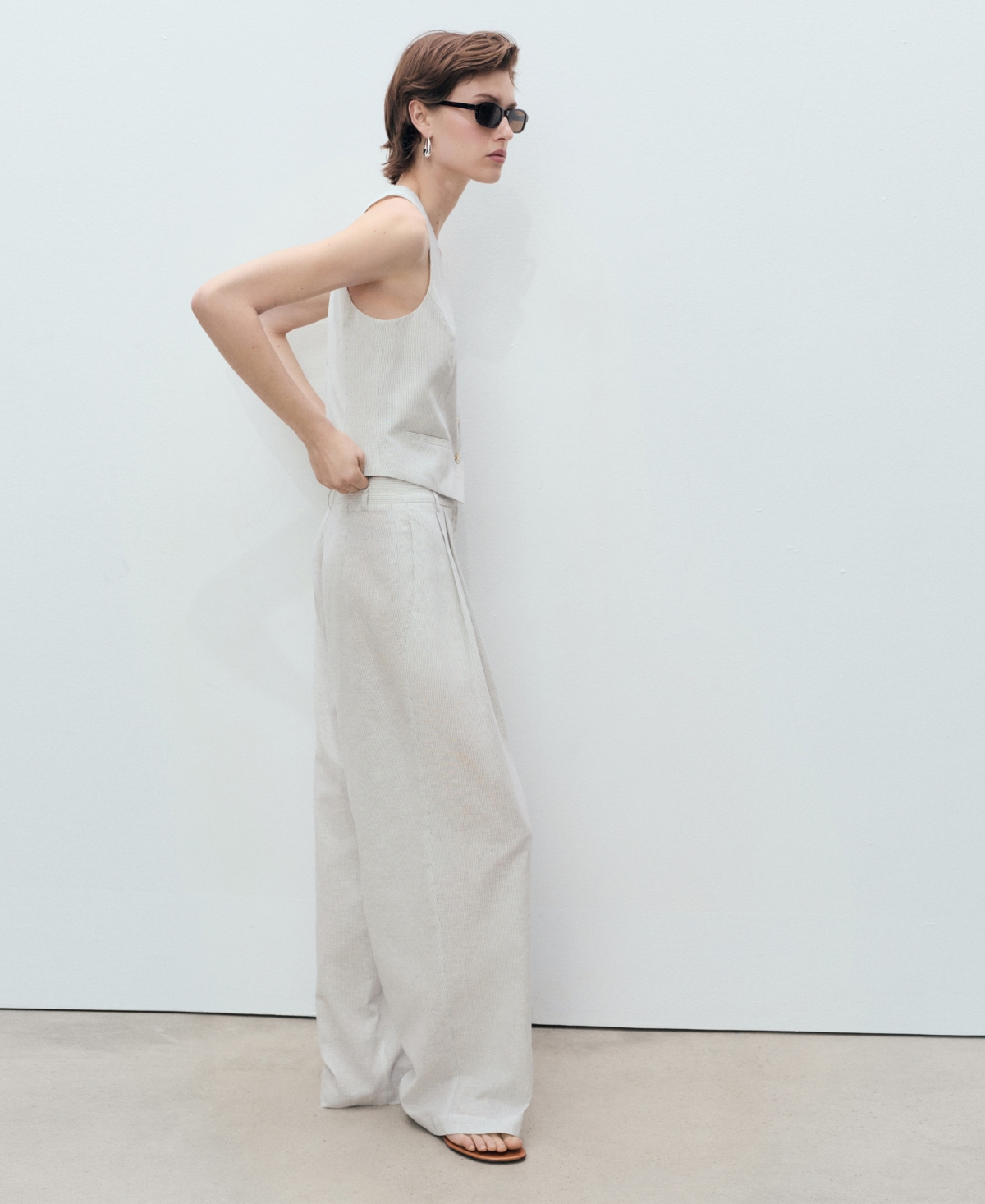 Mango Women's Linen-blend Suit Vest In White