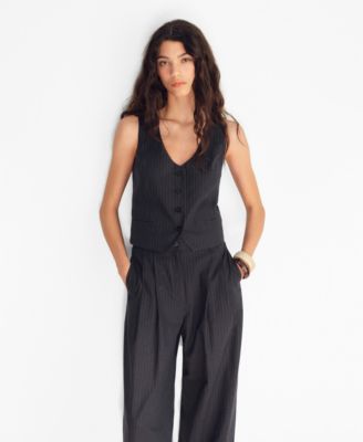 MANGO - Women's Linen-Blend Suit Vest