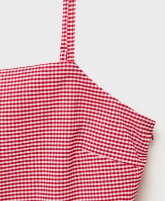 Women's Ruffled Gingham-Check Top
