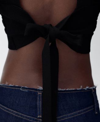 Women's Back Bow Detail Crop Top