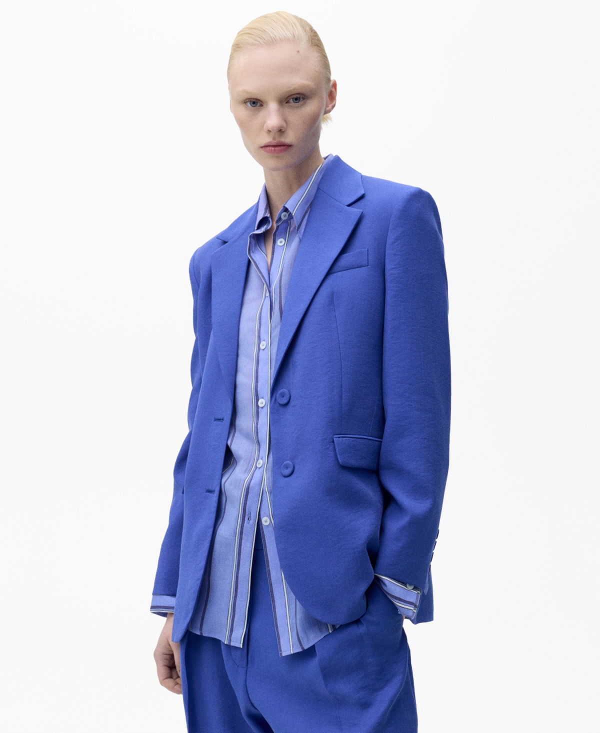 Women's Structured Suit Jacket - Blue