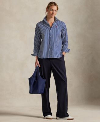 Women's Relaxed-Fit Striped Cotton Shirt