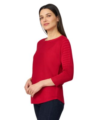 Women's Boatneck Button-Back Dolman-Sleeve Sweater