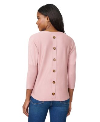 Women's Boatneck Button-Back Dolman-Sleeve Sweater