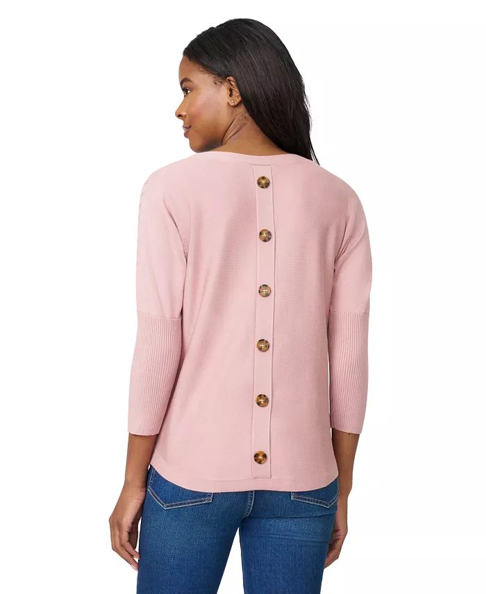 Women's Boatneck Button-Back Dolman-Sleeve Sweater - thumbnail 2