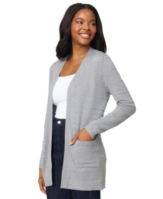Women's Ribbed Open-Front Long Cardigan