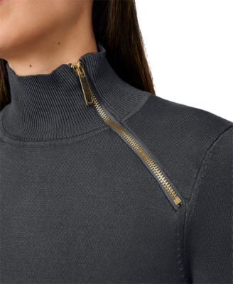 Women's Mock-Neck Side-Zip Sweater 
