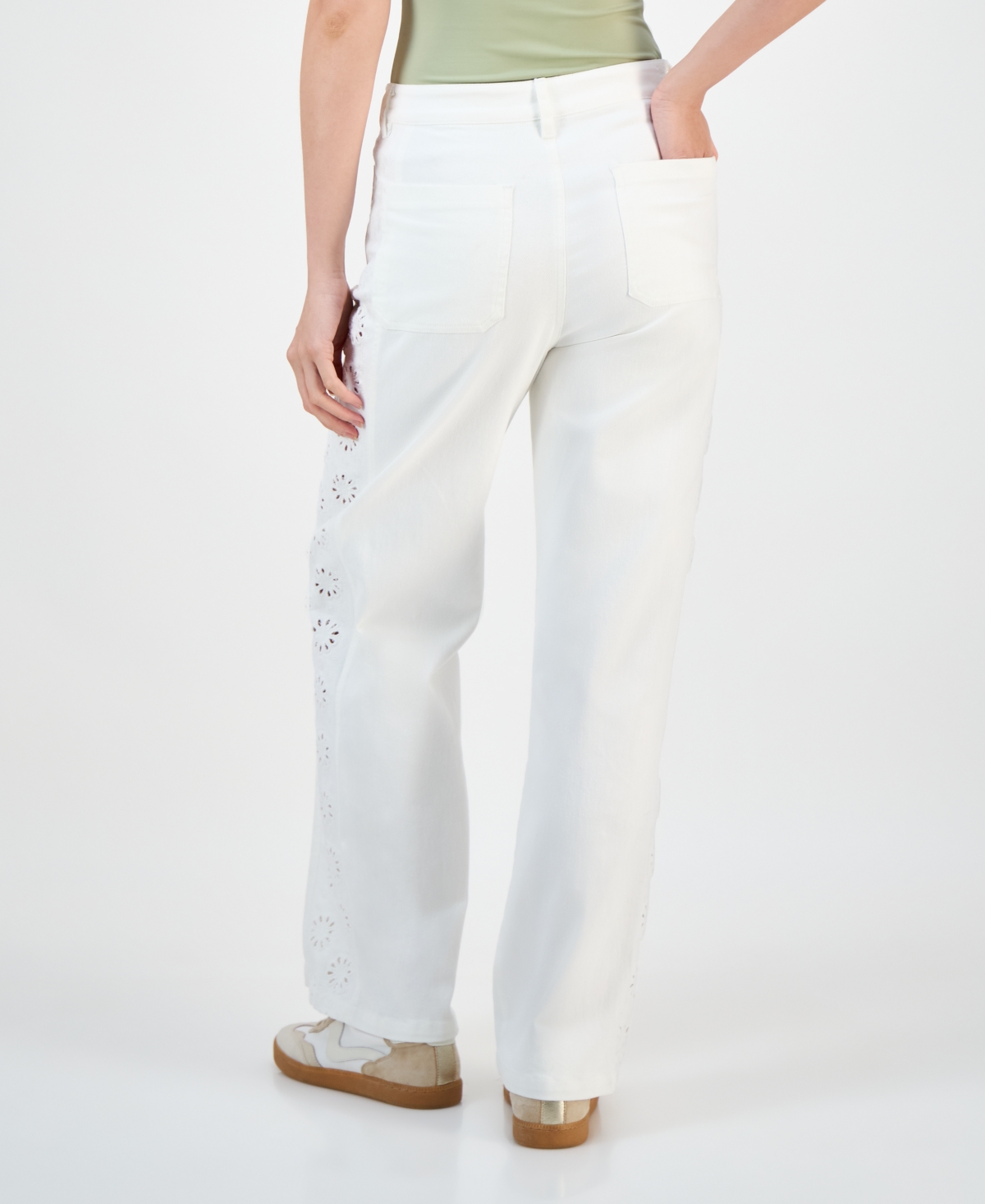 And Now This Now This Womens Eyelet Patch Pocket Pants 24p 32 Macys Exclusive In White