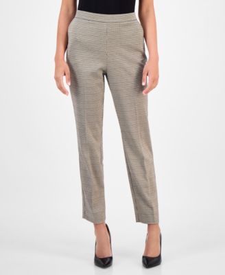 Petite Printed Mid-Rise Straight-Leg Pants