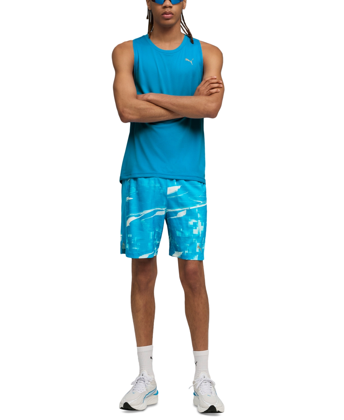 Puma Men's Run Velocity 7" Shorts In Blue