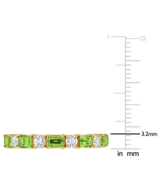 Green Sapphire (1-1/5 ct. t.w.) & White Sapphire (3/8 ct. t.w.) Band in 14k Gold