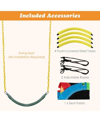 Boys Swing Frame Stand with 2 Swing Set Swing Sets for Backyard w/ Ground Stakes