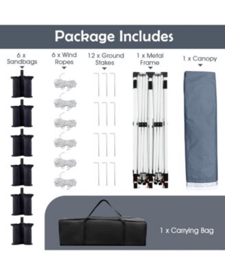 10 X 20 FT Pop up Canopy Tent Foldable Portable Outdoor Gazebo with Carry Bag