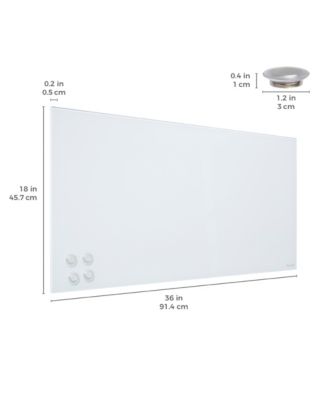 MessageStor Magnetic Dry-Erase Glass Board with Magnets8in x 36in, White