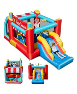 Inflatable Bounce House 5-in-1 Ice Cream Jumping Castle w/ 480W Blower
