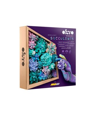 Okto Sensory Art 3d Woodcraft Tenderness Succulent Craft Kit