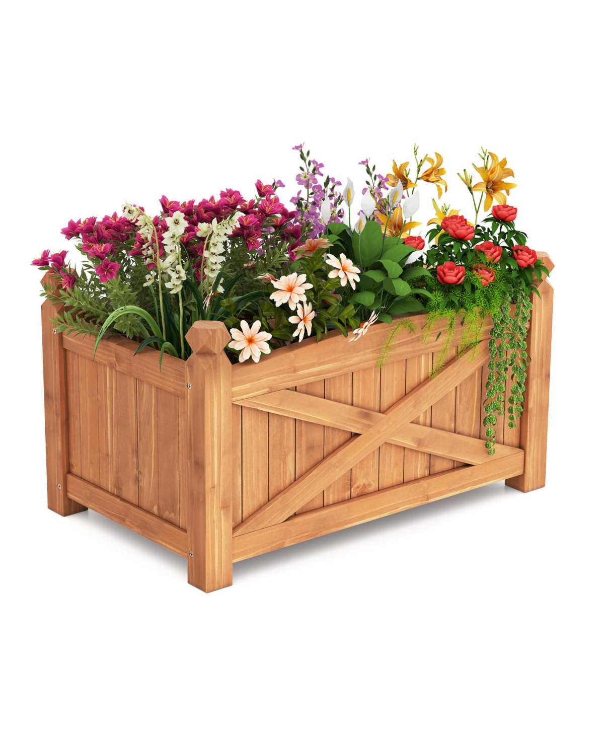 Raised Garden Bed Drainage Holes for Patio Garden - Coffee