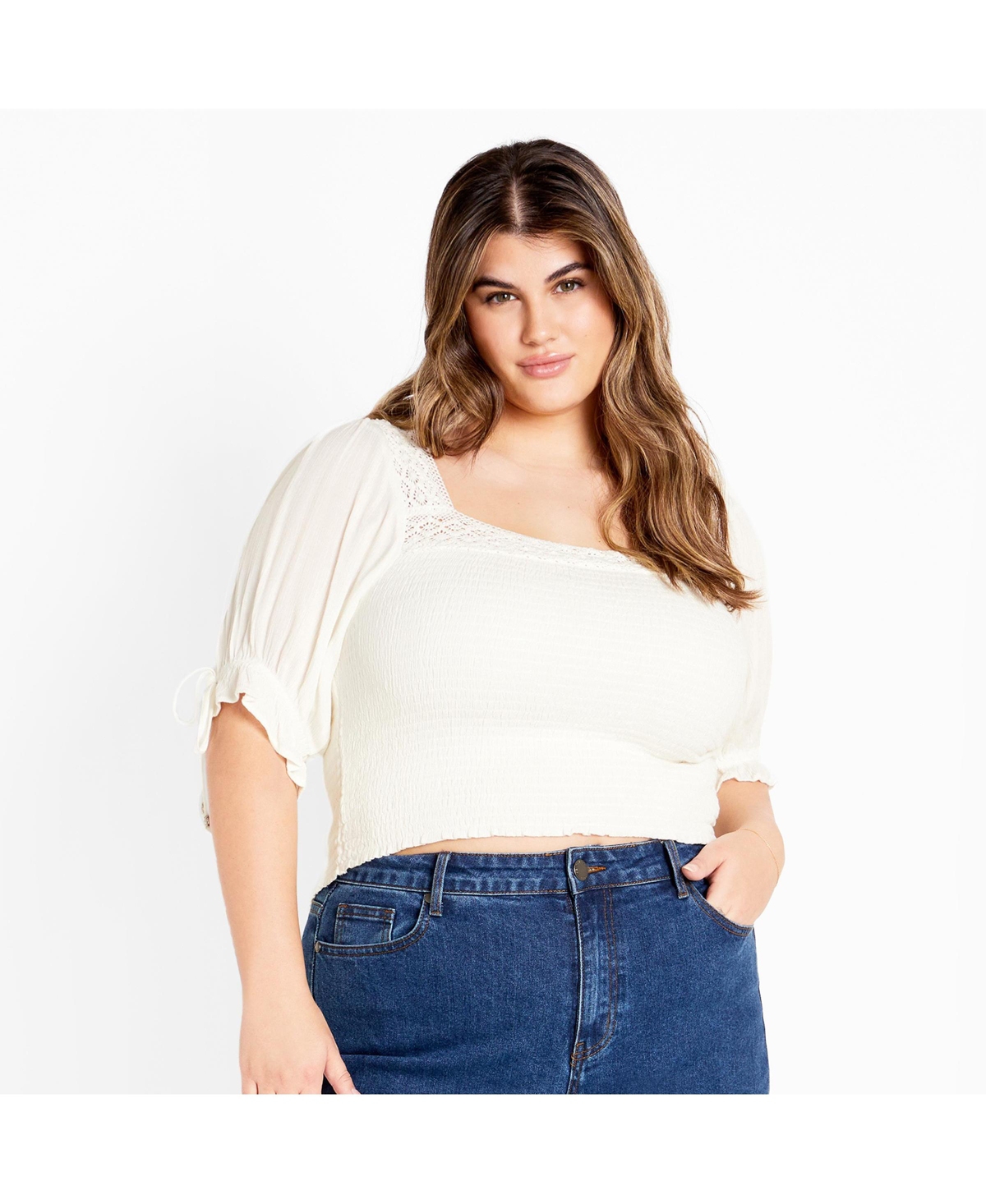 Plus Size Aurora Plain Top - Ivory