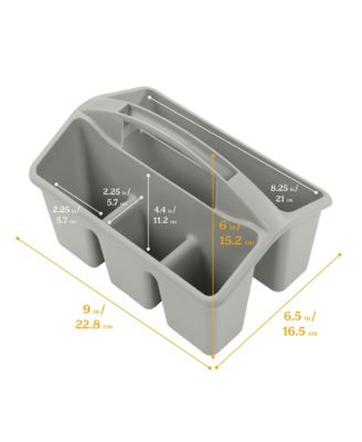 4-Compartment Small Caddy, Grey, 6-Pack