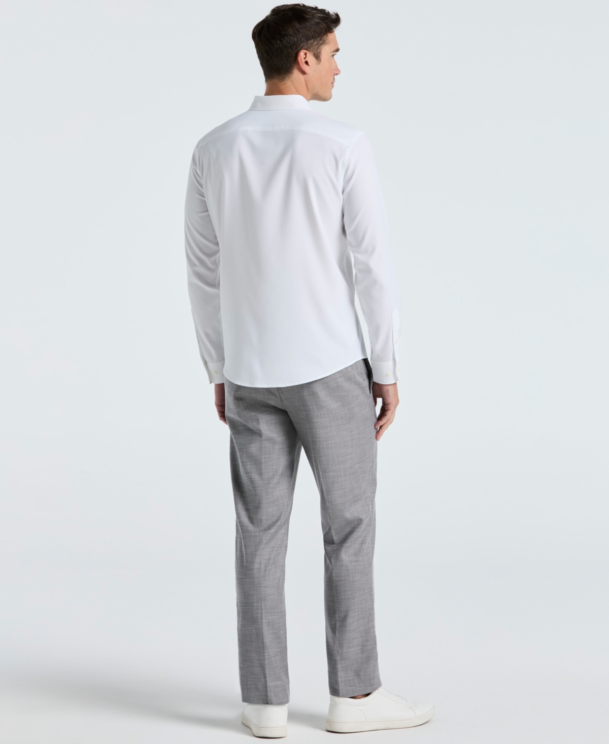 Perry Ellis Portfolio Men's Modern-fit Stretch Solid Resolution Pants In Gray