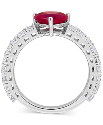 Ruby (3/4 ct. t.w.) & White Sapphire (1 ct. t.w.) Band in Sterling Silver