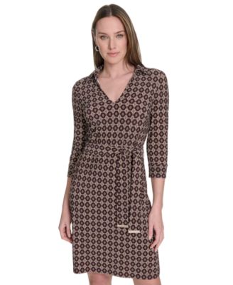 Tommy Hilfiger - Women's Belted Jersey Fit & Flare Dress