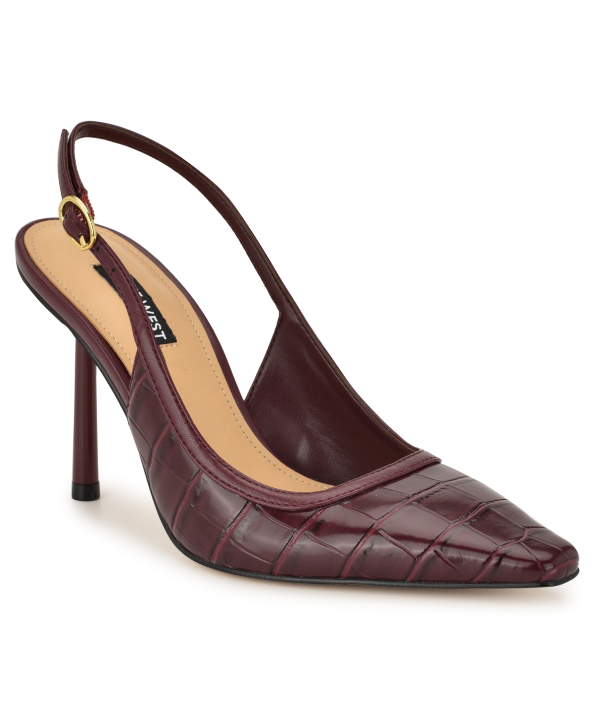 Women's Orlanda Slingback Stiletto Pumps - Dark Red Croco
