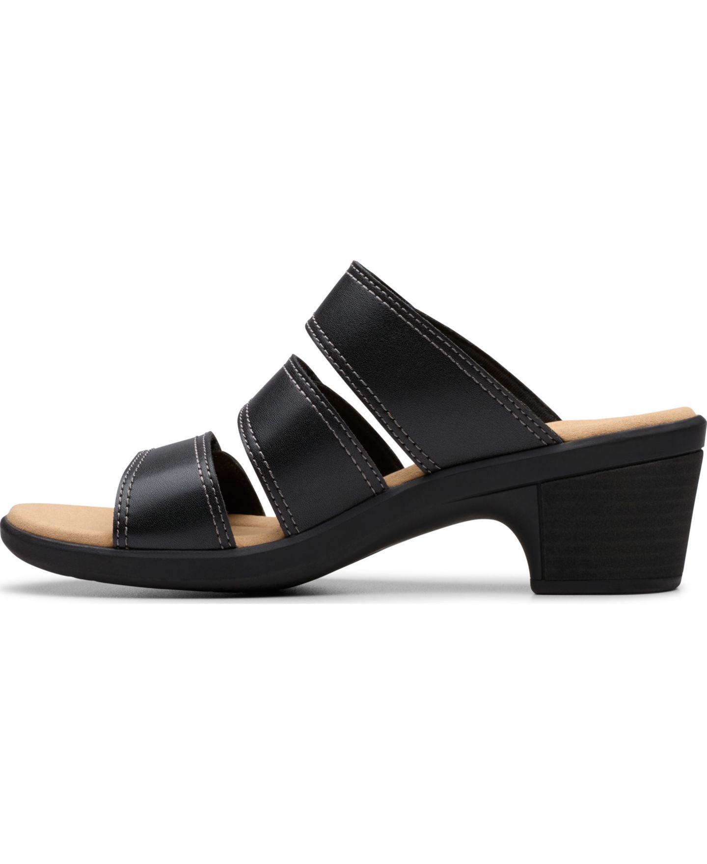 Женские сандалии Clarks Collection Emily2 Adella Block Heel, цвет: Чёрный кожаный — фото 3