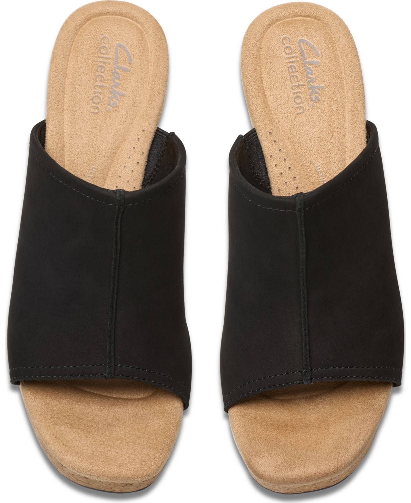 Женские сандалии Clarks Collection Nerisa Vine Wedge, цвет: Чёрный нубуковый — фото 6
