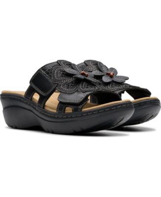 Merliah2 Belle Flower Leather Wedge Sandals