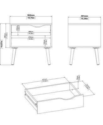 19.57" High 1 Drawer Nightstand
