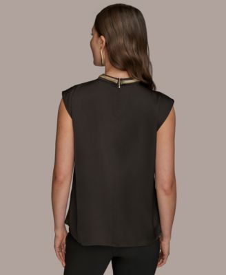 Women's Cap-Sleeve Twist-Neck Top