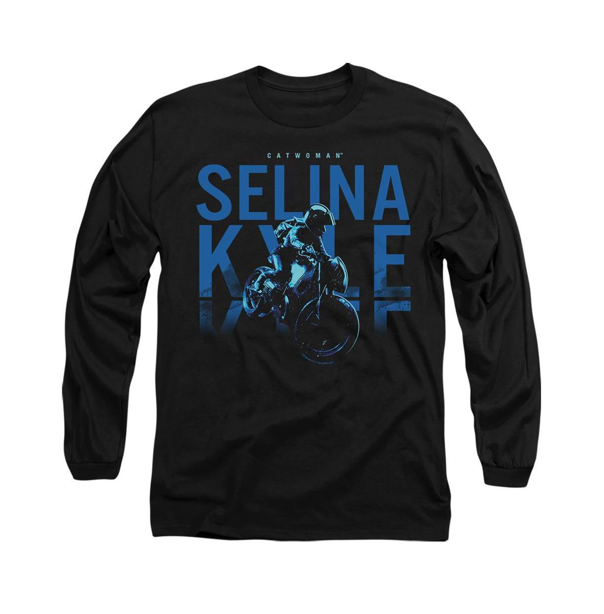 Men's The Selina Kyle Motorcycle Long Sleeve Adult Tee / T-Shirt - Black